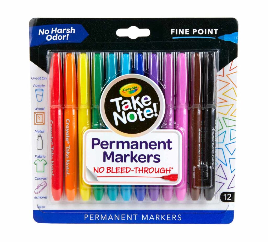 Crayola 12Ct Permanent Markers - Waterbased