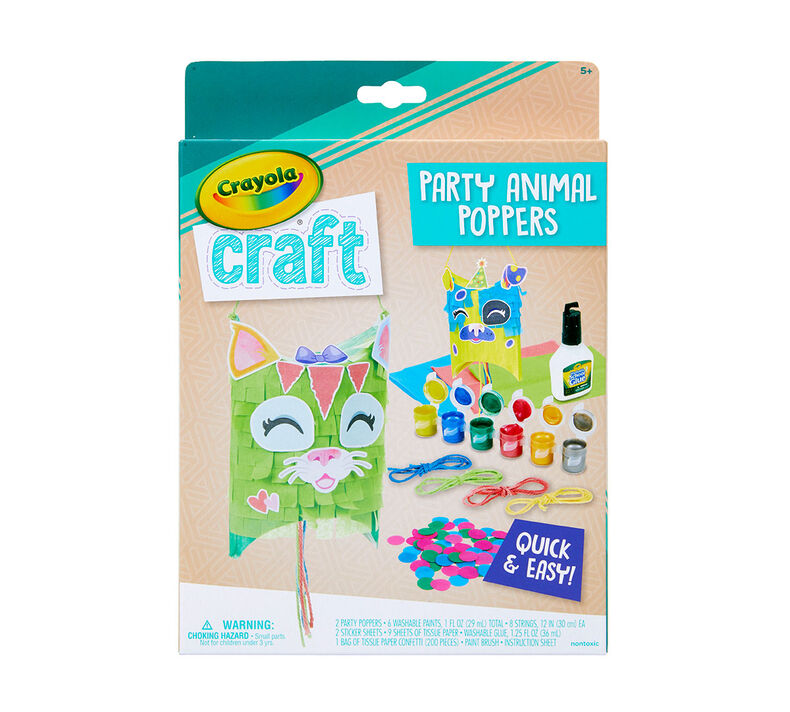 Crayola Craft,Animal Party Poppers,12Pk