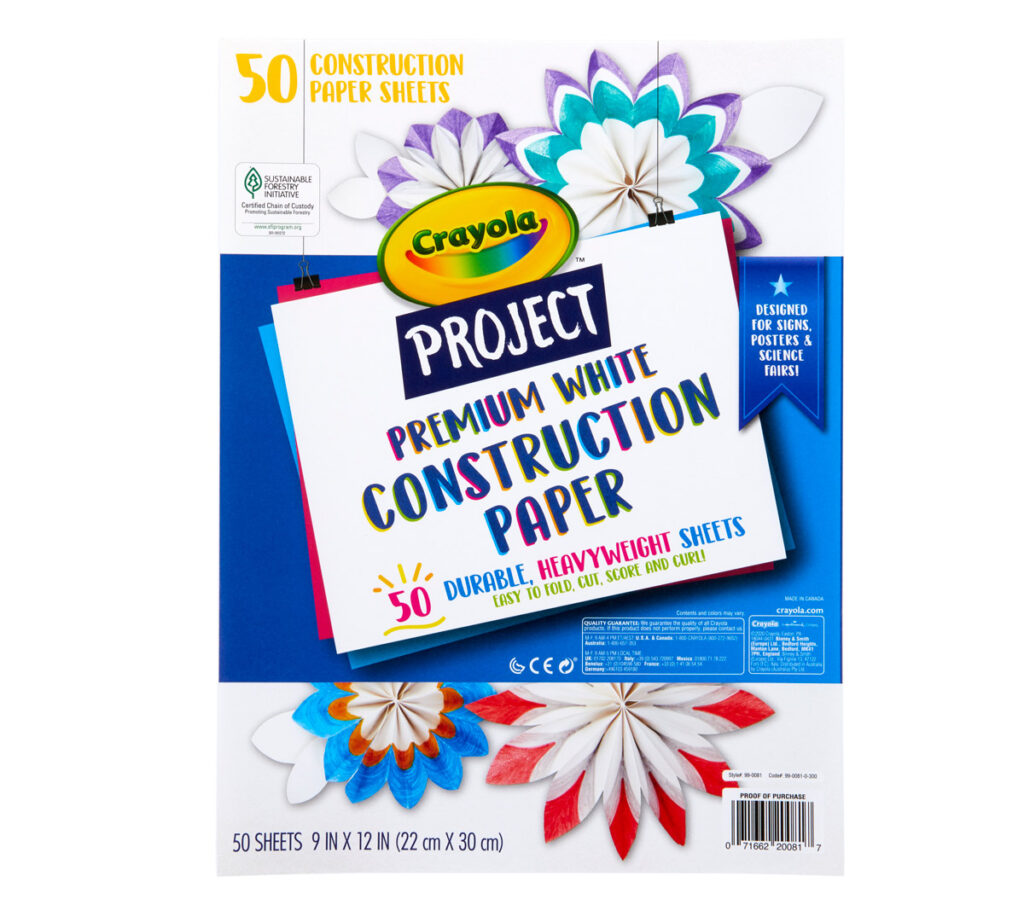 Crayola Project 50 Ct. Premium White Construction Paper