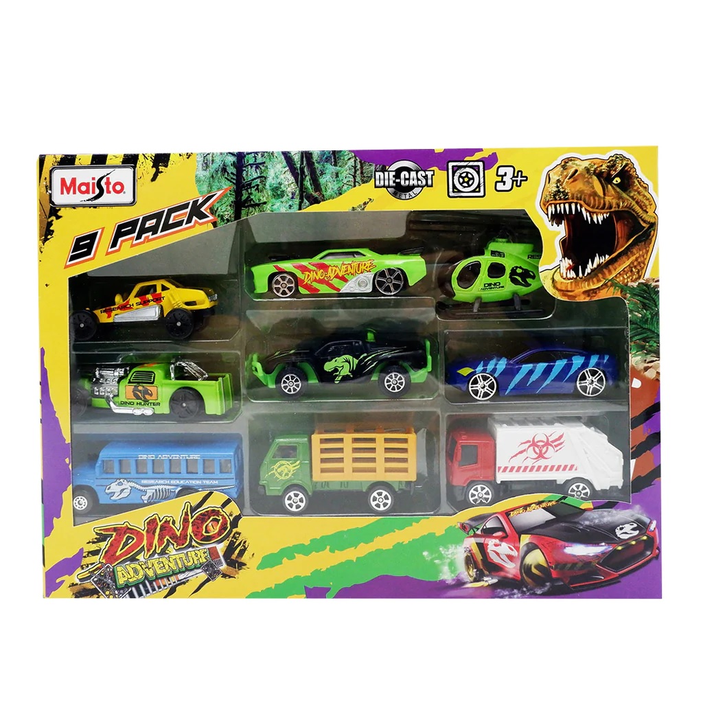 Maisto Dino Adventures 3" Vehicles 9 Pack   11461