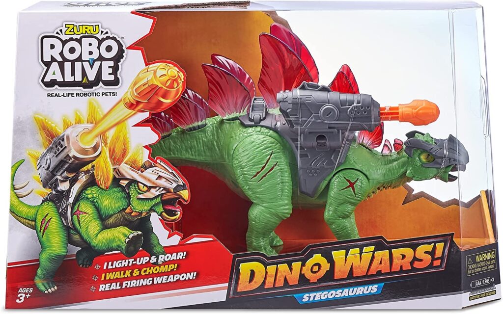Zuru Robo Alive Dino Wars-Series 1Stegasaurus,Bulk,6Pcs,Noinner,Std Color