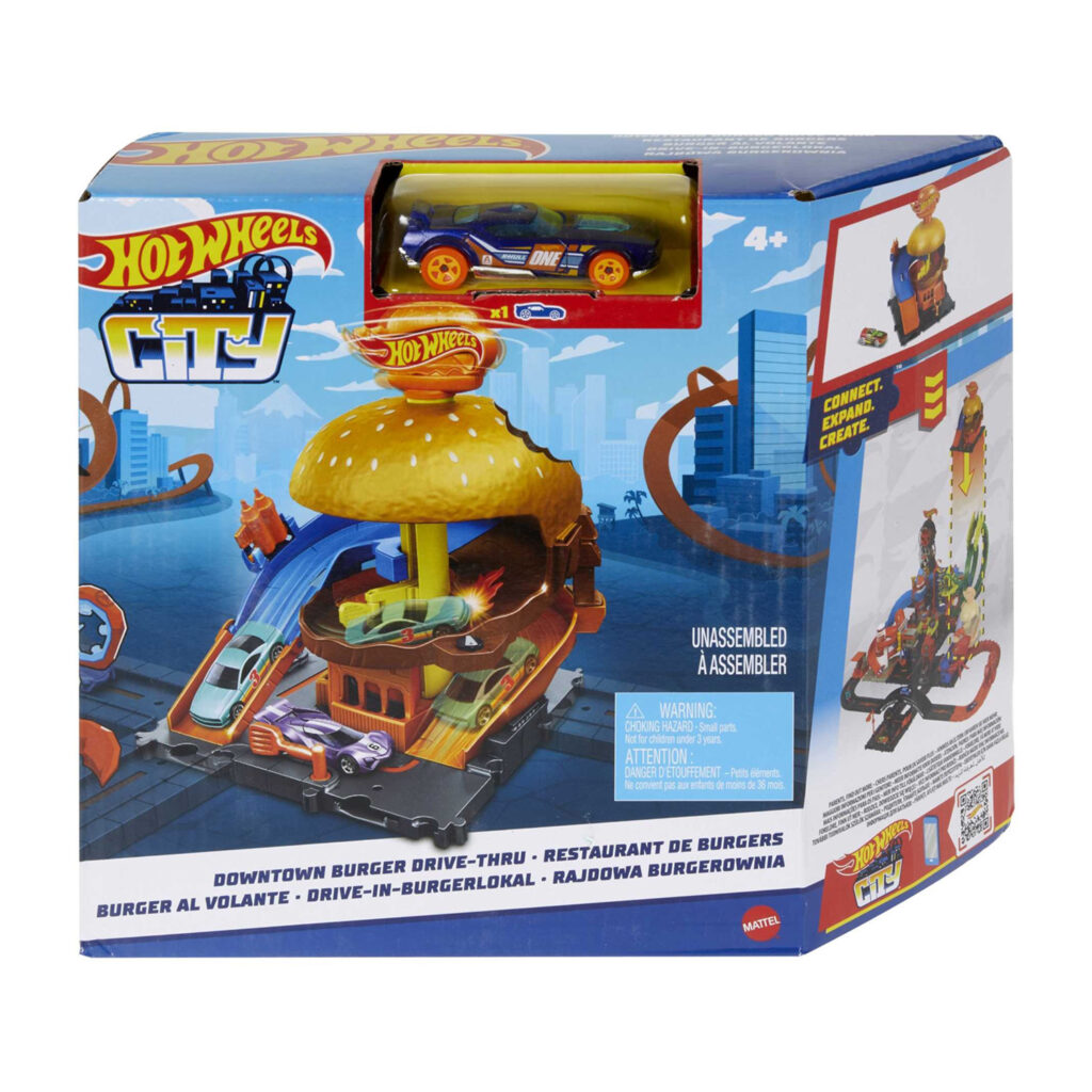 Mattel Hotwheels City Downtown Burger - Drive Thru Playset