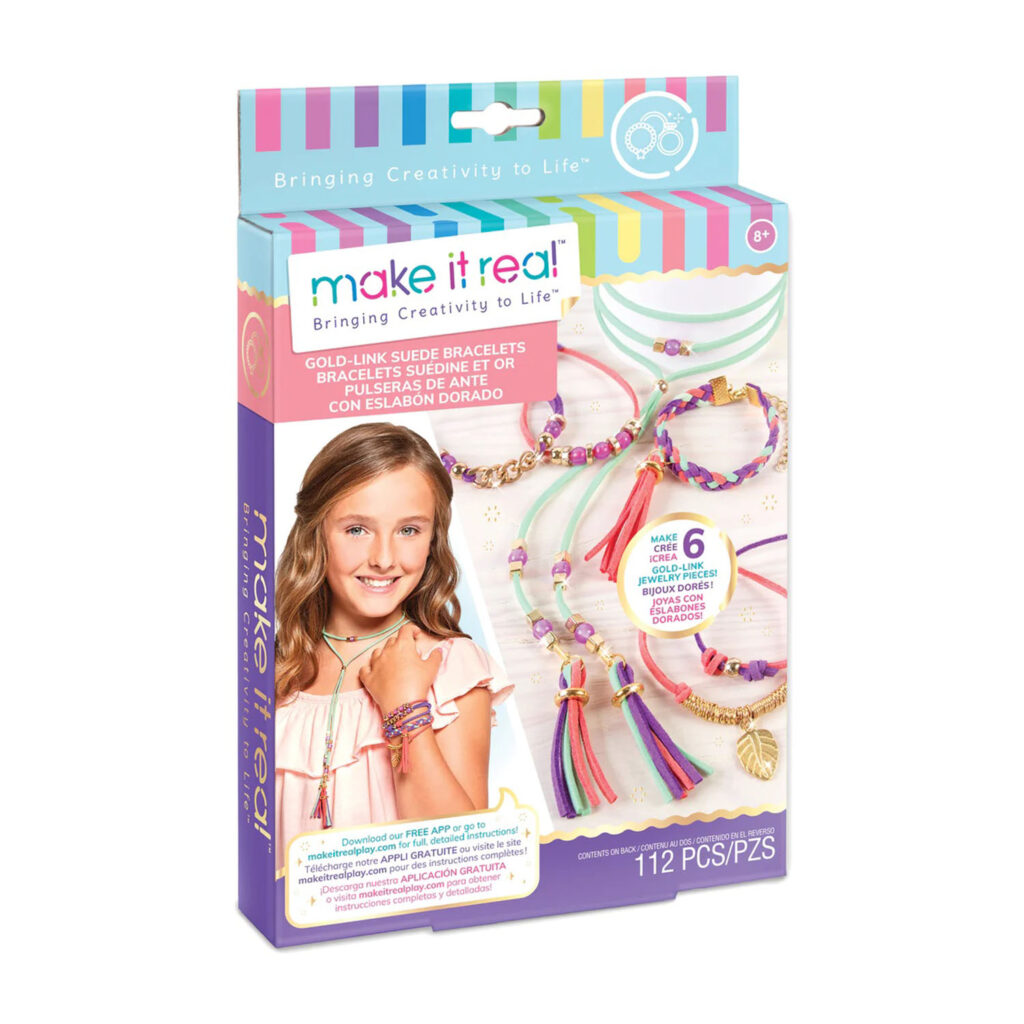 Zuru Make It Real Gold Link Suede Bracelets