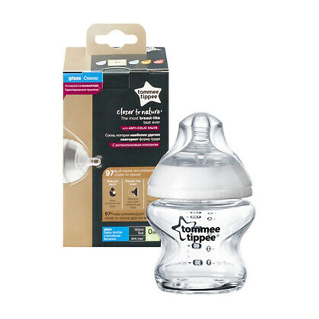 Tommee Tippee Closer To Nature   Glass Feeding Bottle, 150Ml X 1  -Clear