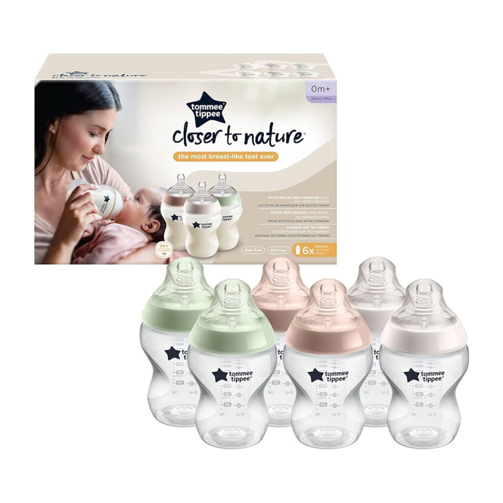 Tommee Tippee Closer To Nature Baby Bottle, 260 Ml, Pp, 0 Months +, Pack Of 6