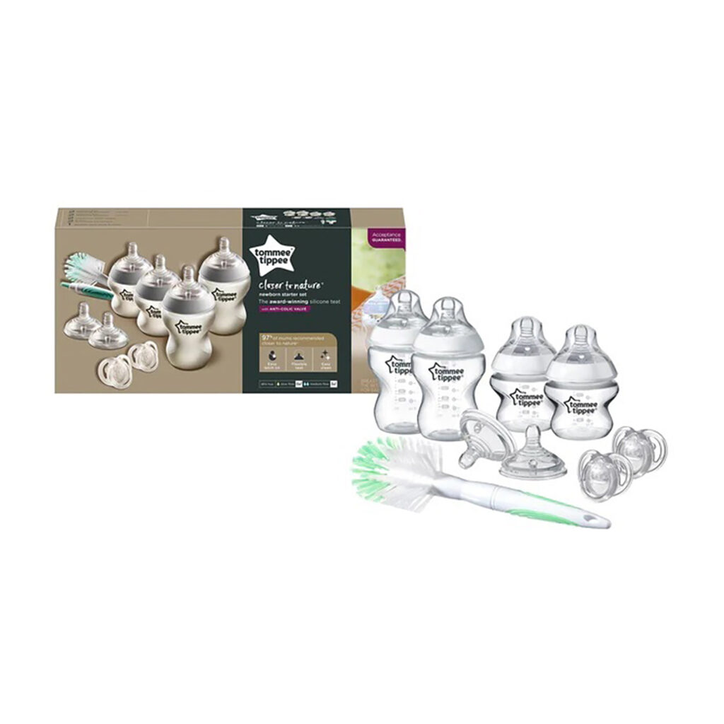 Tommee Tippee Closer To Nature Glass Feeding Bottle Kit, Starter Set - Clear