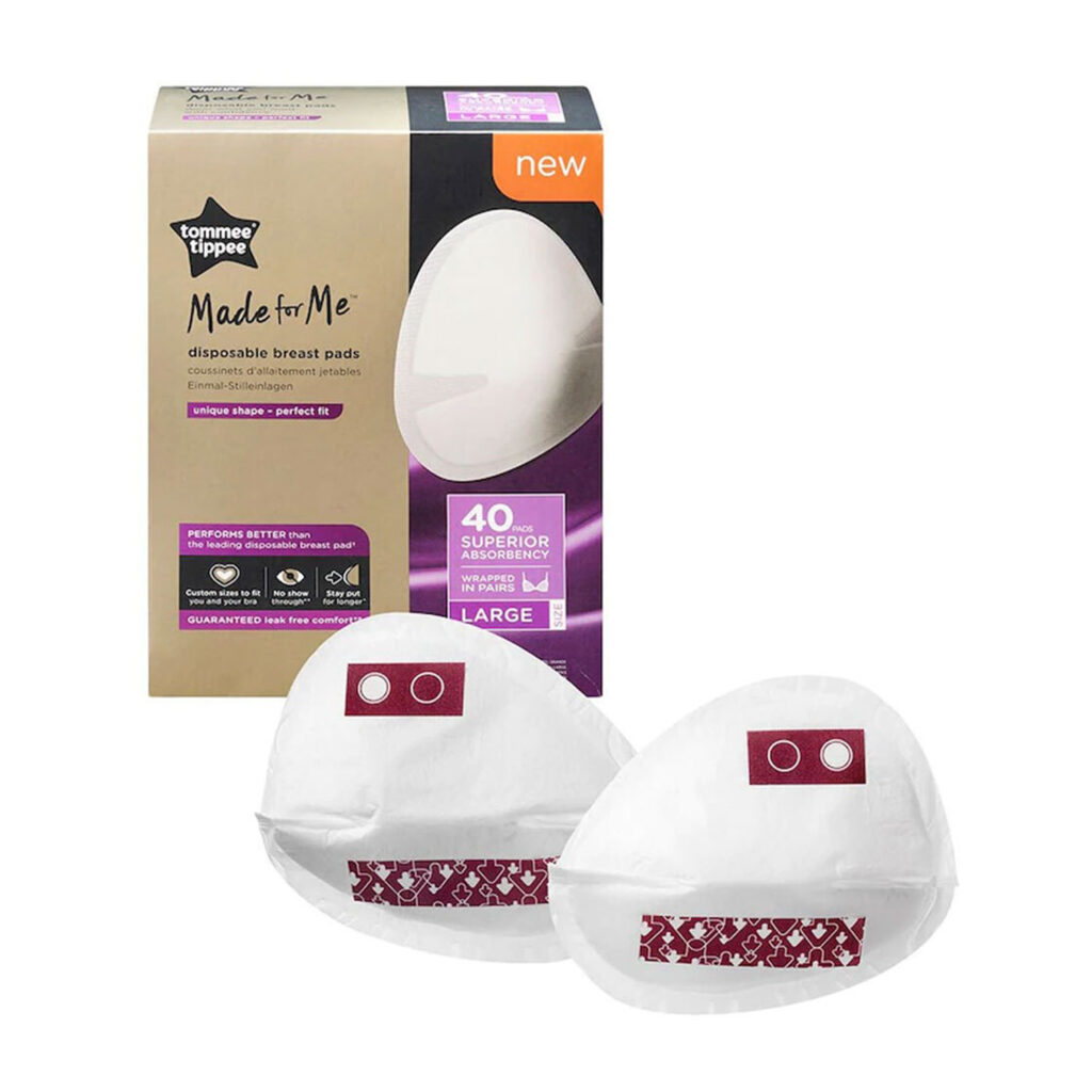 Tommee Tippee Made For Me Disposable Breast Pads 40Pcs Wrapped In Pairs Large Size