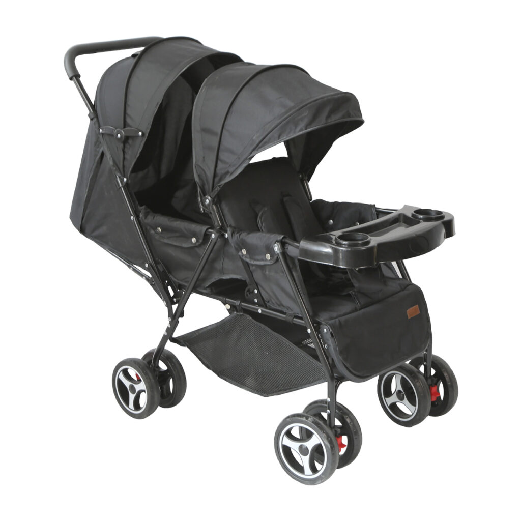Moon Juvenile Magnum Tandem Easy Fold Twin Travel Stroller,Black