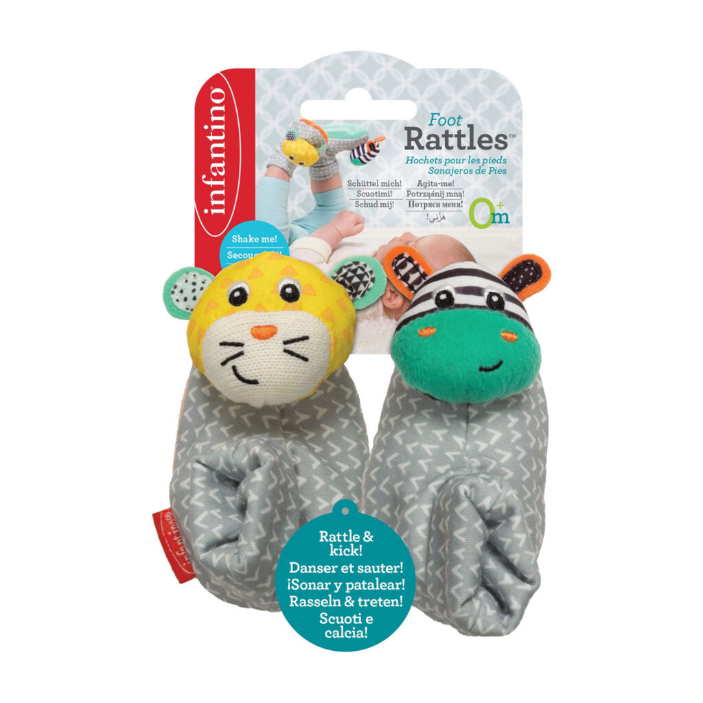 Infantino Foot Rattles - Zebra/Tiger