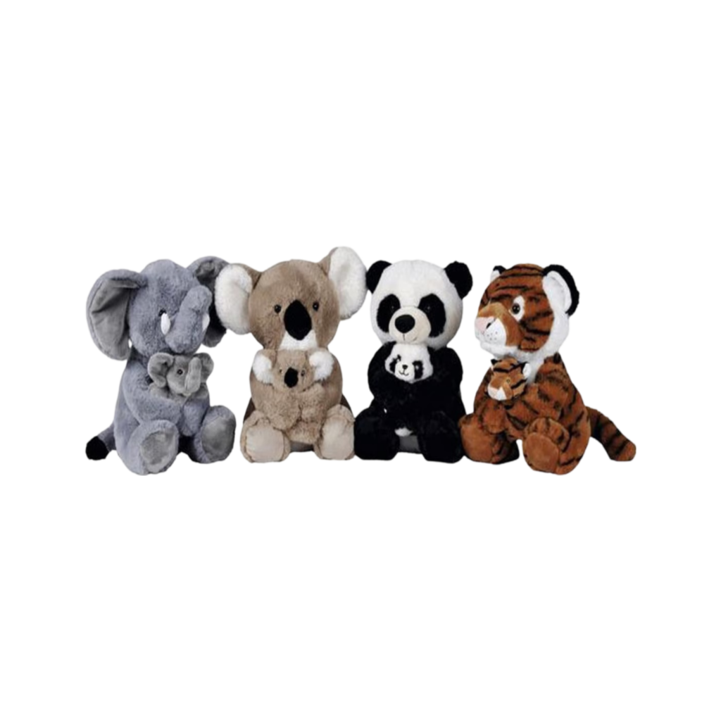Nicotoy Panda,Koala,Tiger,Elephant (4 Assorted)