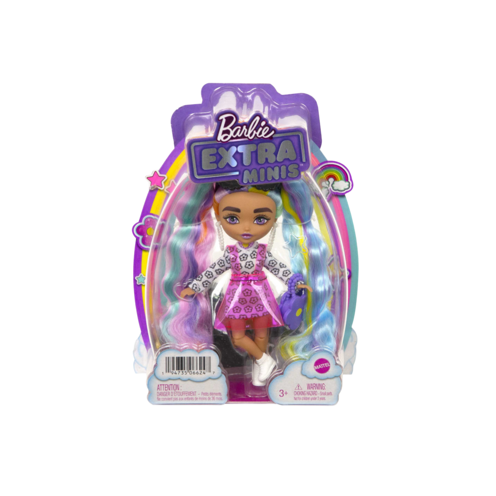 Mattel Barbie Extra Mini Doll - Daisy Rainbow Pigtails
