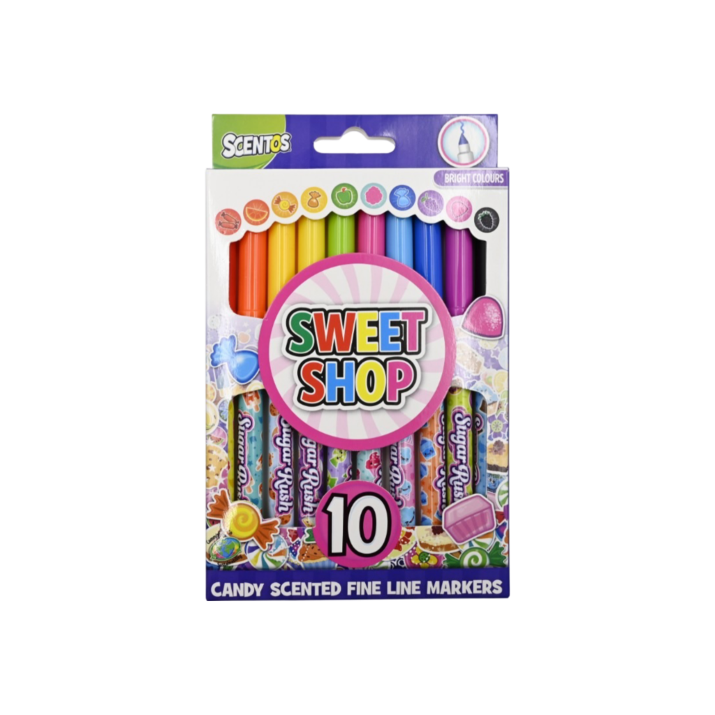 Scentos Sweet Shop 10 Assorted Fine Line Markers