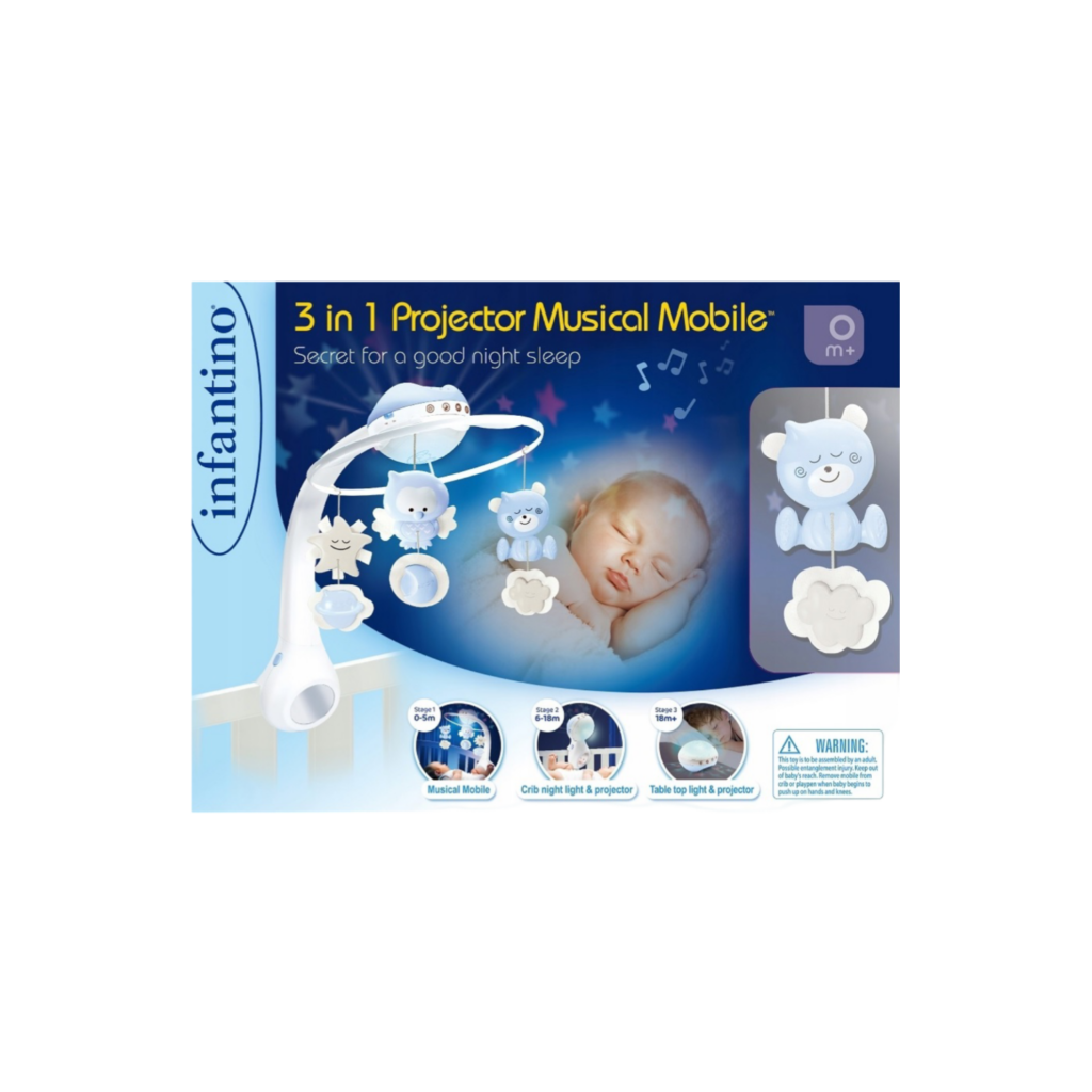 Infantino  3-In-1 Projector Musical Mobile (Blue)