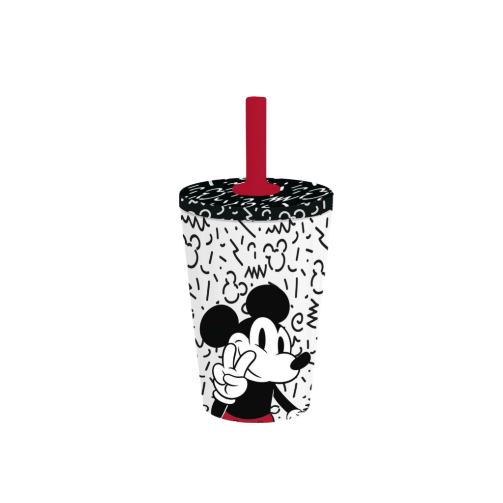 Stor Dw Stainless Steel Silicone Straw Tumbler Mickey Vibes 360 Ml
