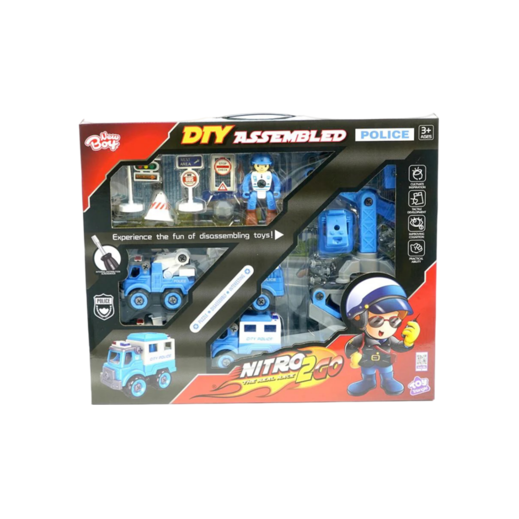 Nitro2Go Assembling Car Set Police (24Pcs)