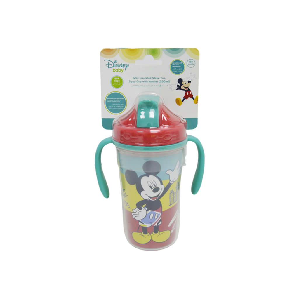 Disney - Spill Proof Insulated Straw Cup, 12 Months+, 350Ml, - Mickey Mouse