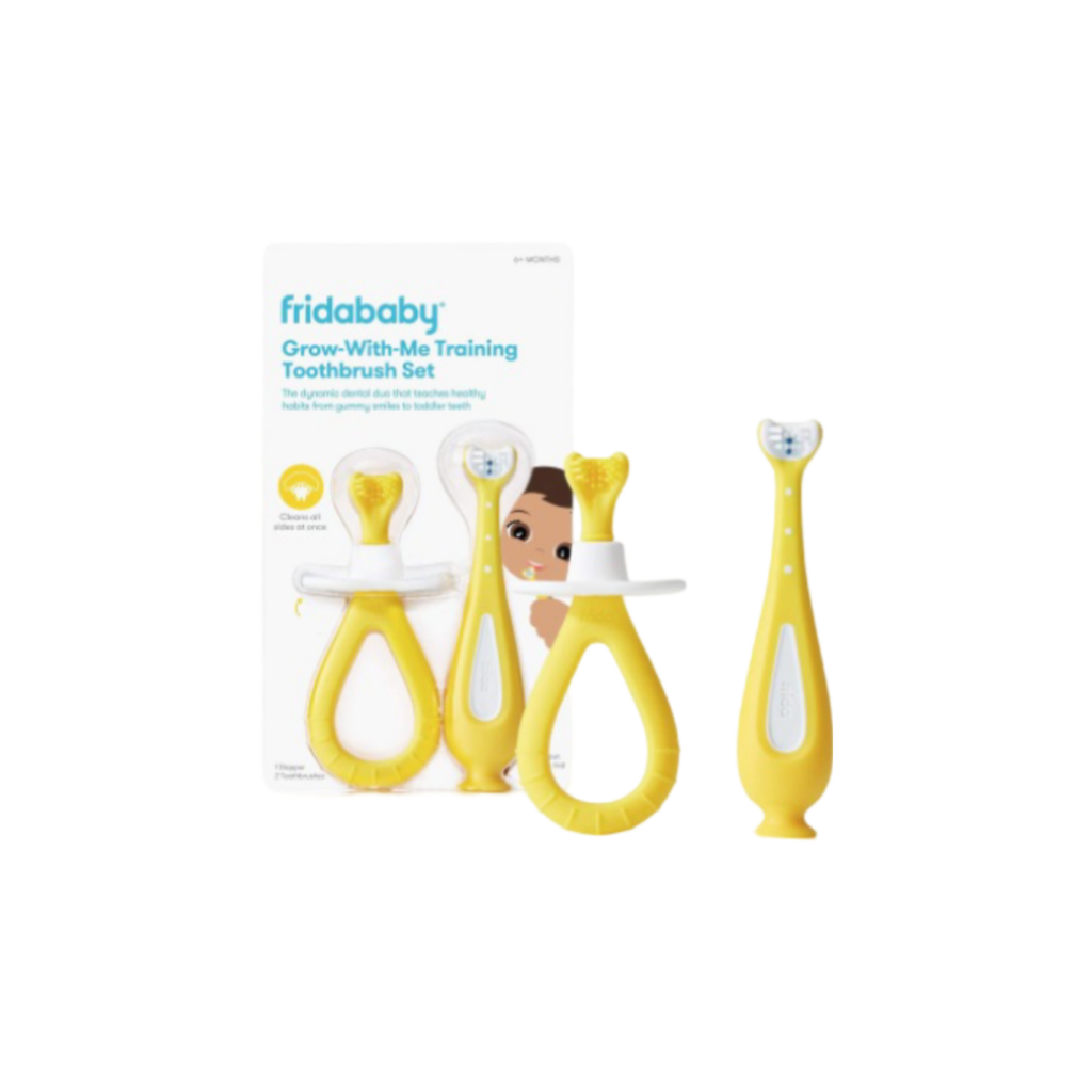 Frida Baby Grow-With-Me Training Toothbrush Set | Infant To Toddler Toothbrush Oral Care For Sensitive Gums Combo Pack By Frida Baby