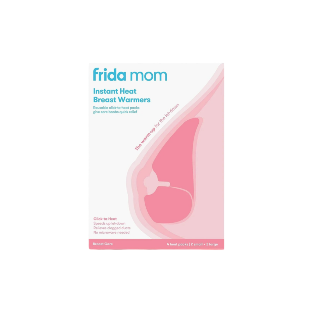Frida Mom Instant Heat Reusable Breast Warmers - Reusable Click-To-Heat Relief In An Instant For Nursing + Pumping Moms - 2 Sets - 2 Small + 2 Large Heat Packs