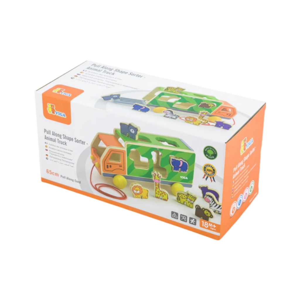 Viga Pull Along Shape Sorter - Animal Truck