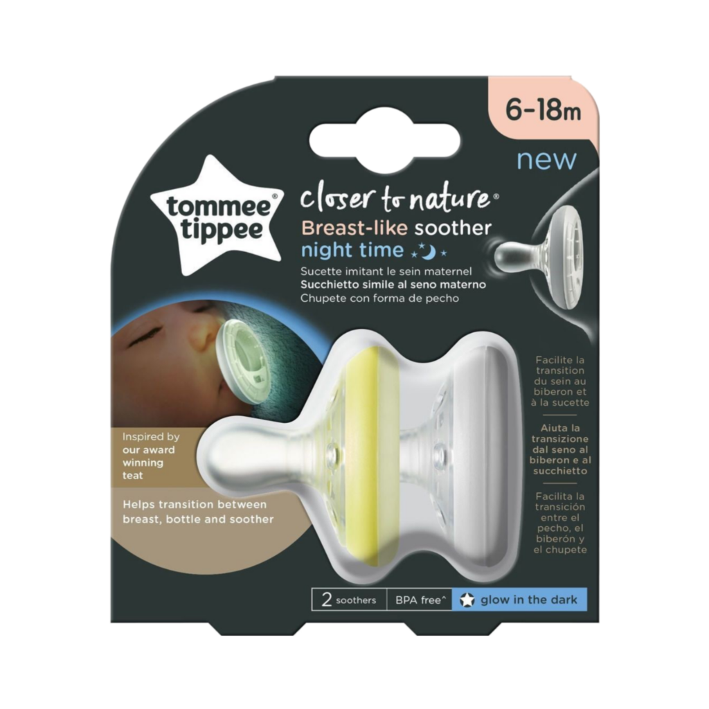 Tommee Tippee Closer To Nature Night Time Soother, Pack Of 2,  (6-18 Months)