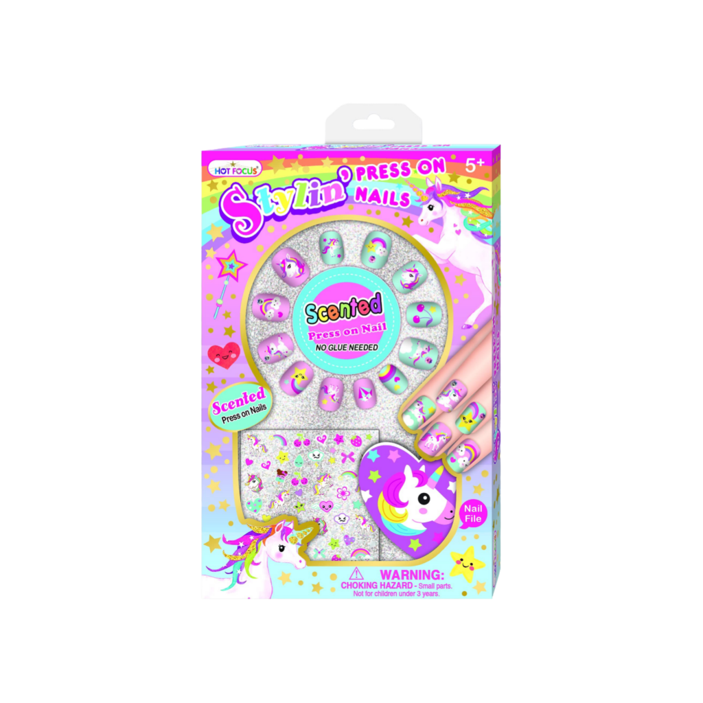 Hot Focus Scented Stylin' Press On Nails ( Unicorn)