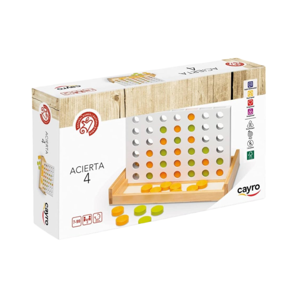 Cayro Four In A Row Wood Board Game