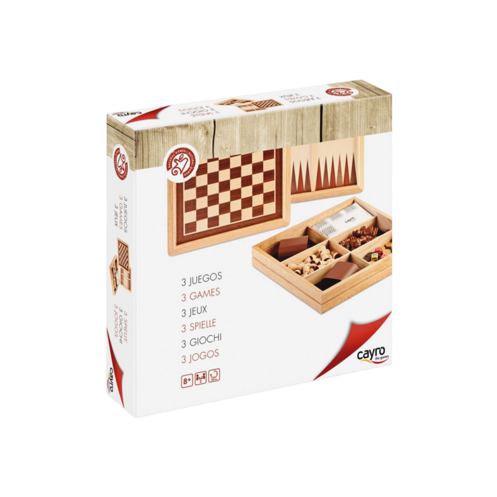 Cayro Inlaid Chess Draughts And Backgammon