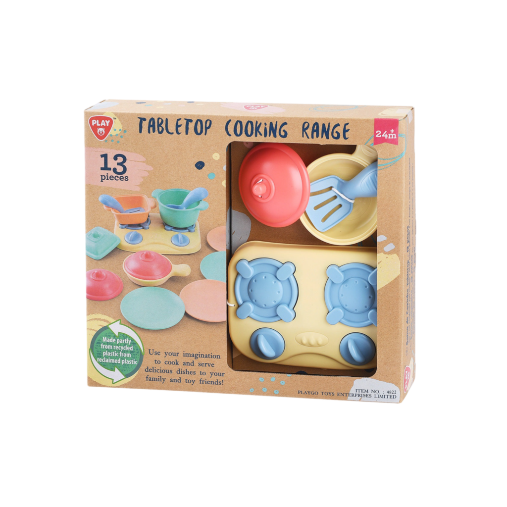 Playgo Recycled Material - Tabletop Cooking Range - 13 Pcs