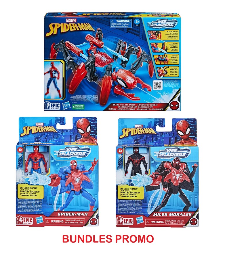 Hasbro Spidey & Amazing Friends  F7845/F8294/F8402 - Spiderman Crawl N' Blast Spider Bundle