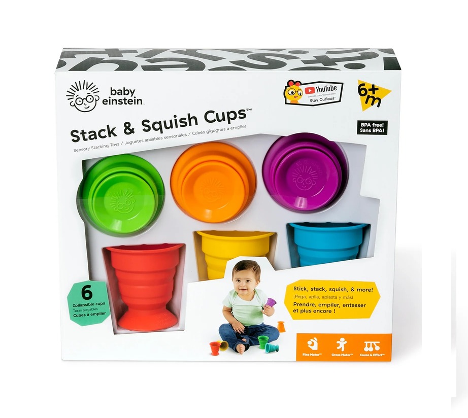 Baby Einstein Stack & Squish Cups Sensory Stacking Toys