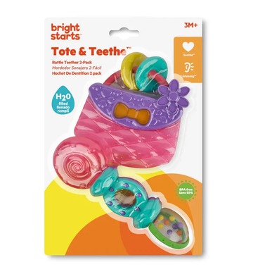 Bright Starts  Tote & Teethe Rattle Teether 2-Pack