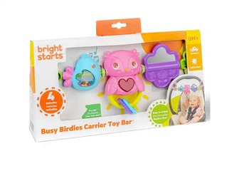 Bright Starts  Busy Birdies Carrier Toy Bar Take-Along Toy