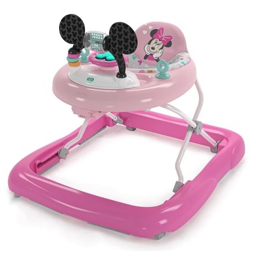 Bright Starts  Minnie Mouse Tiny Trek Walker, Forever Besties, 2-In-1 Walker