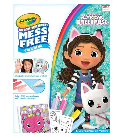 Crayola Color Wonder Set Gabbys Dollhouse, Foldelope, 4 Mini Bl Markers