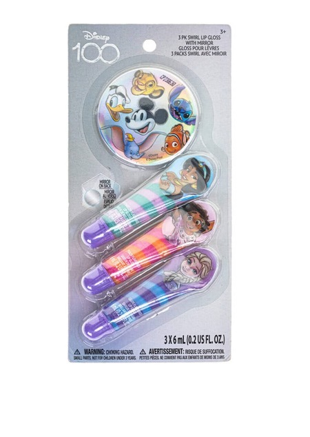 Hot Focus 3-Pack Swirl Lip Gloss With A Mirror