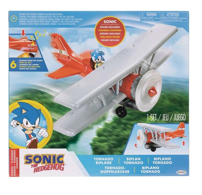 Jakks Pacific Sonic The Hedgehog 2.5" Tornado Biplane With Sonic The Hedgehog Figure