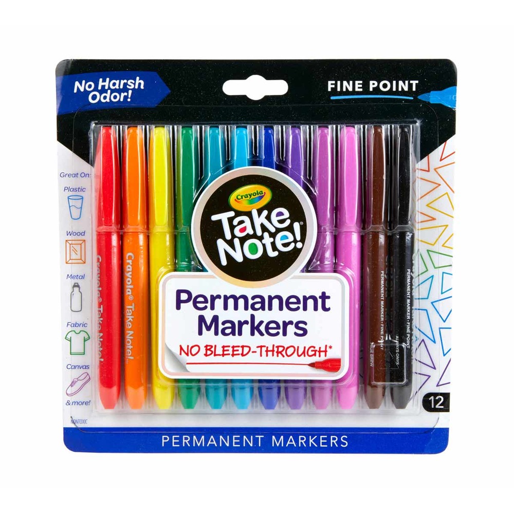 Crayola 12Ct Permanent Markers - Waterbased
