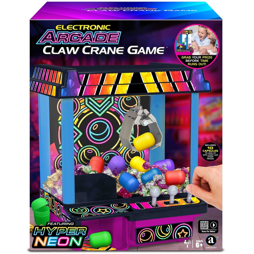 Ambassador Electronic Arcade Claw Crane Game (Hyper Neon Black Series)