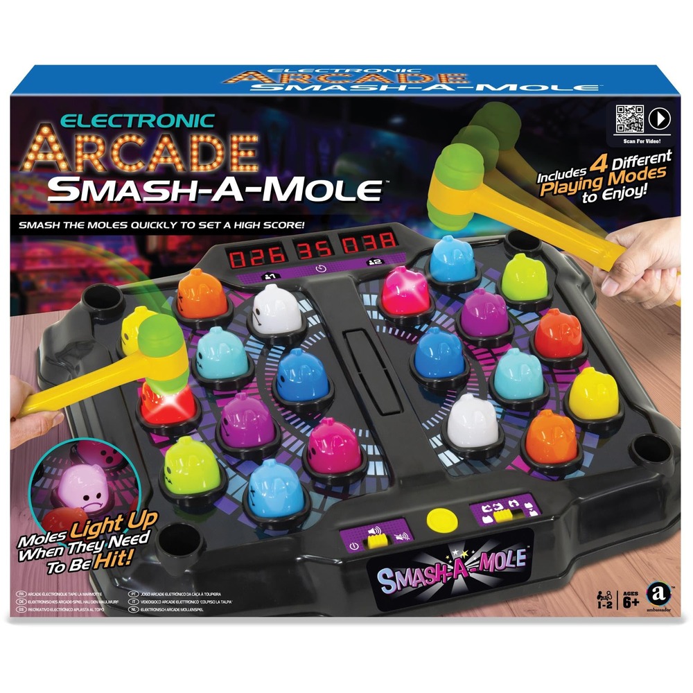 Ambassador Electronic Arcade Smash-A-Mole (Hyper Neon Black Series)
