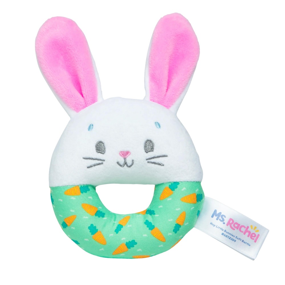 Ms. Rachel 6072309 Hop Little Bunnies Soft Rattle