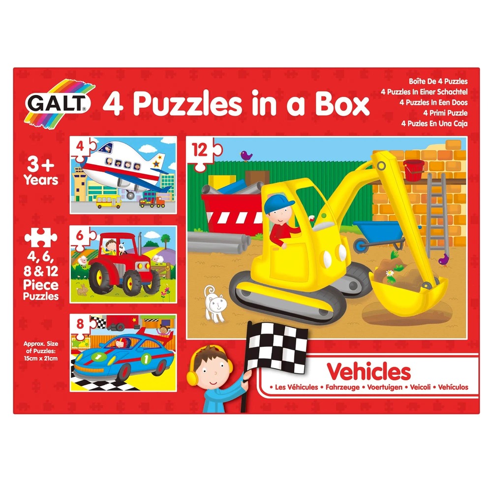 Galt 4 Puzzles In A Box Vehicles