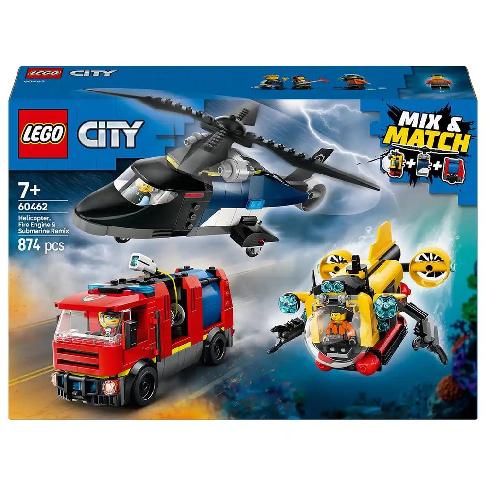 Lego City  60462 Helicopter, Fire Truck & Submarine Remix
