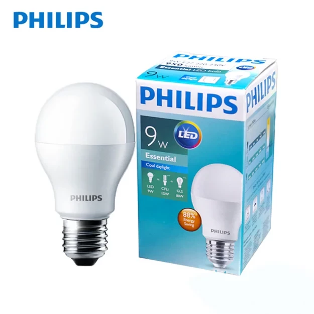 PHILIPS Bulb 9W-LED SMD E27 Lamp Holder Input AC220-240V-50-60Hz White Color