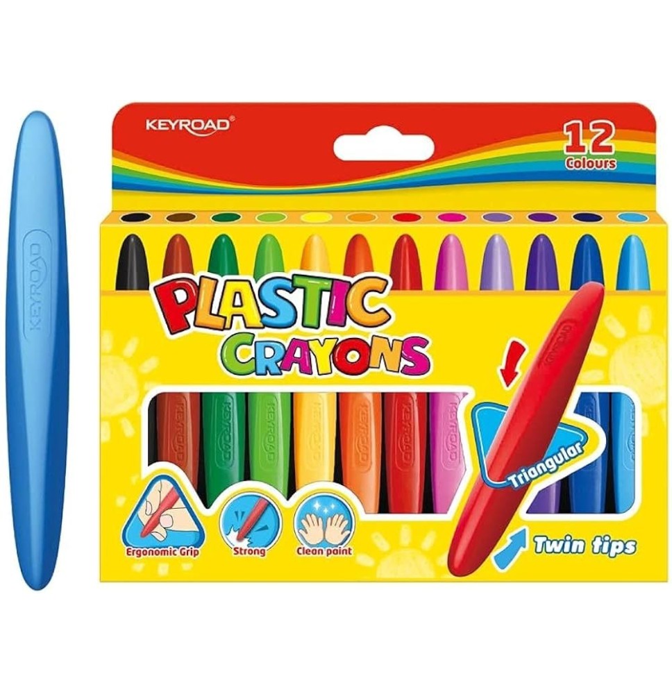 Keyroad Plastics Crayons 12Pc 1Pck