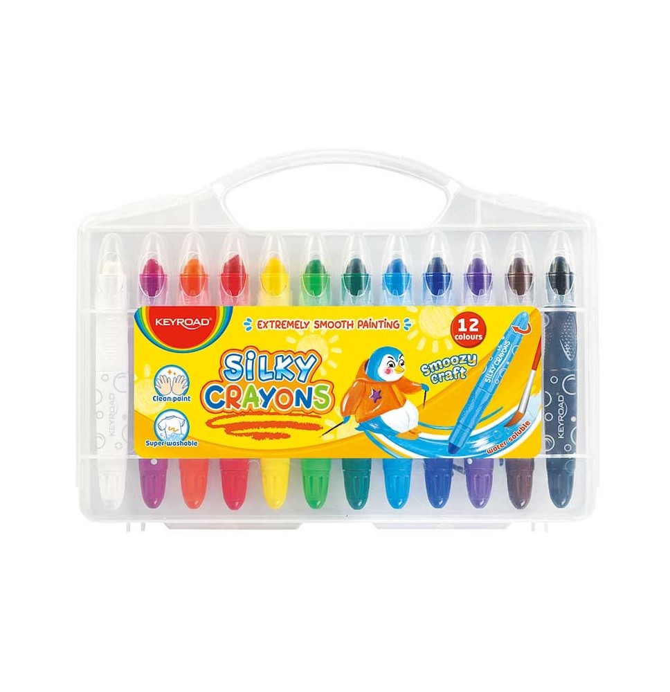 Keyroad Smoozy Craft Silky Crayons 12Pc 1Box