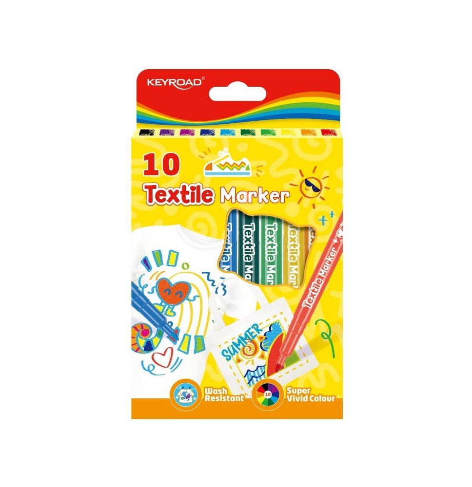 Keyroad Textile Marker 10Pc 1Pck