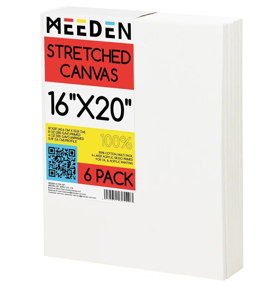 Meeden Stretched Canvas 16x20 6Pc 1Pck