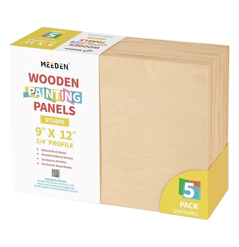 Meeden Wooden Painting Panel 9x12 1Pc