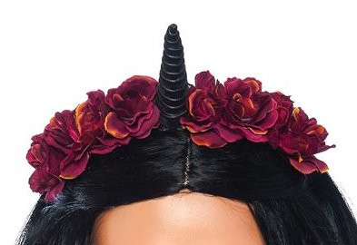 Dark velvet unicorn flower headband