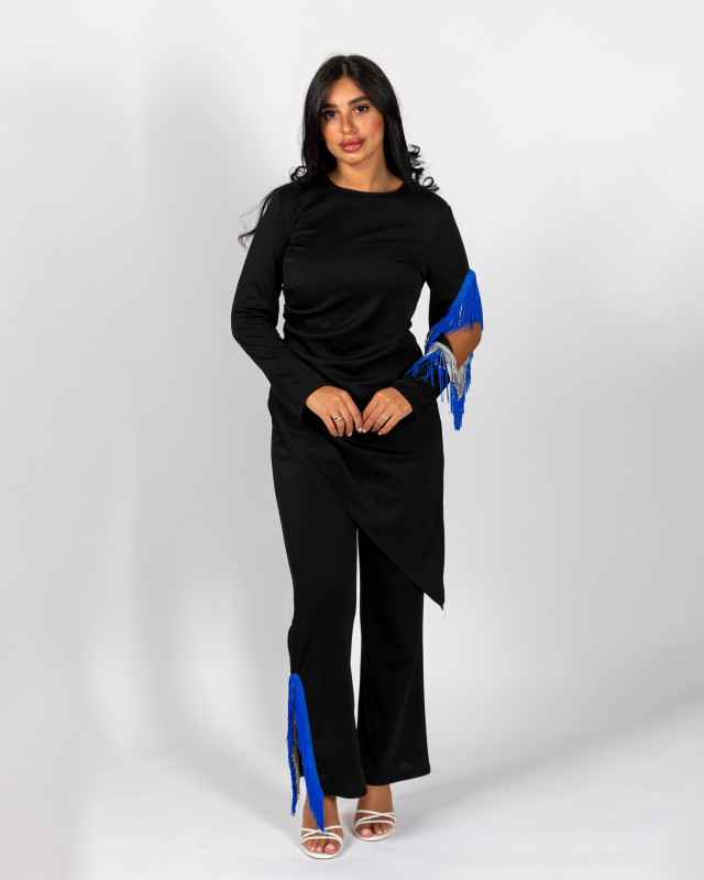 black set top + bottom attached cristals